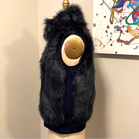 Tommy Hilfiger Faux Fur Wool Vest - Picture 3 of 5